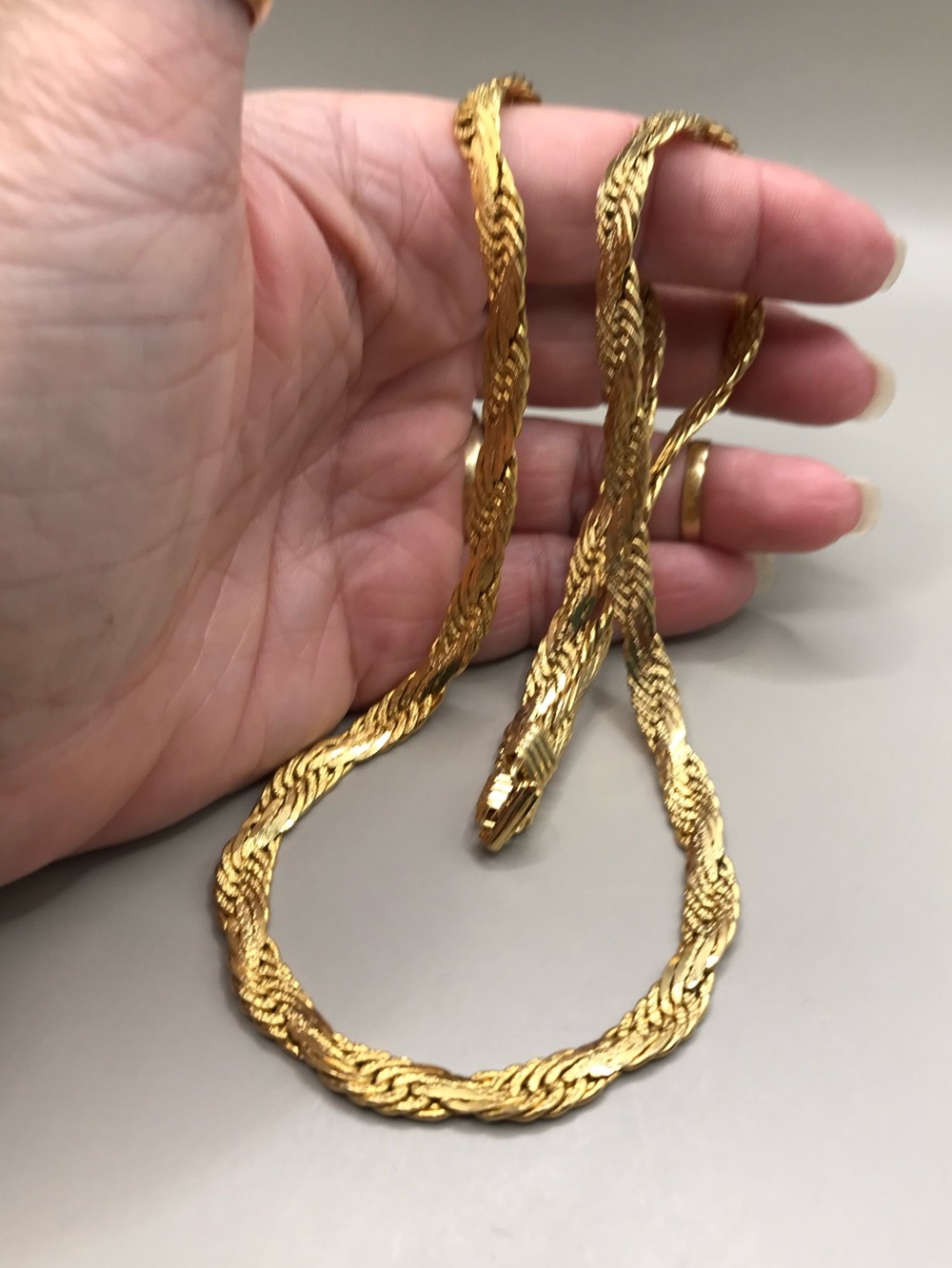 Classic Gold-Tone Rope Twist Chain Necklace - Picture 7 of 7